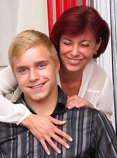 Naughty mature teacher seduces her student