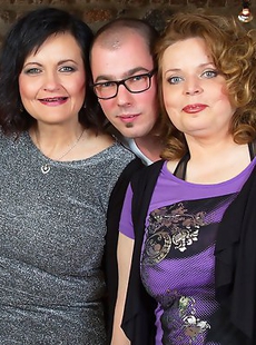 Three naughty mature ladies do it with two horny guys