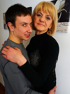 Horny mature lady playing with her younger lover