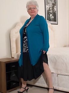 Naughty Big breasted British granny getting frisky