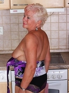 Horny blonde mature slut playing alone