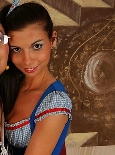 Hot babe playing with her way older girlfriend