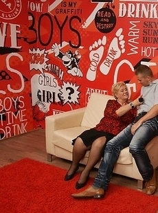 These four old and young fuckers are ready to party