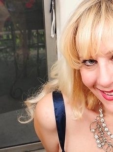 Horny blonde mom getting naked