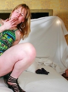 mature lady in red lingerie