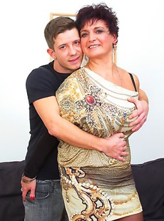 Naughty housewife playing with her toyboy