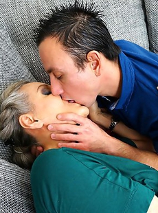 Horny mature lady playing with her toy boy